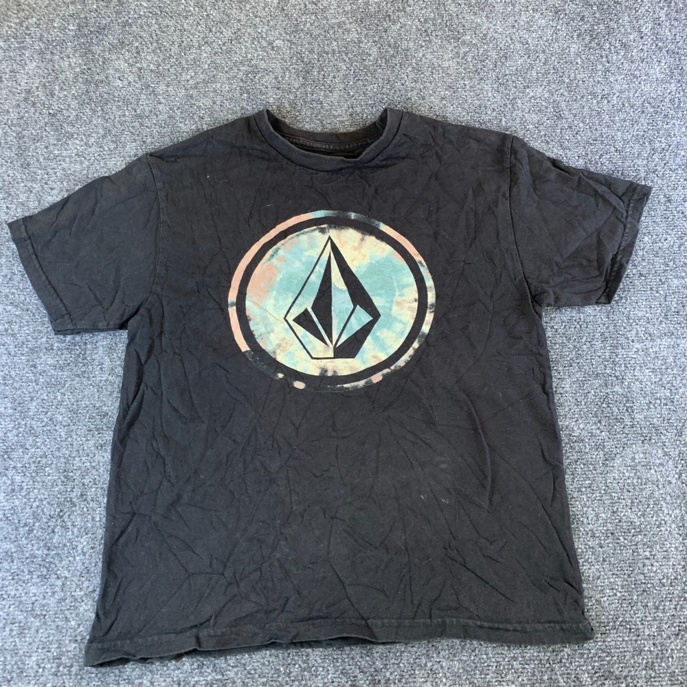 Volcom Stone T Shirt Boys Large Black Graphic Cotton Short Sleeve Pullover